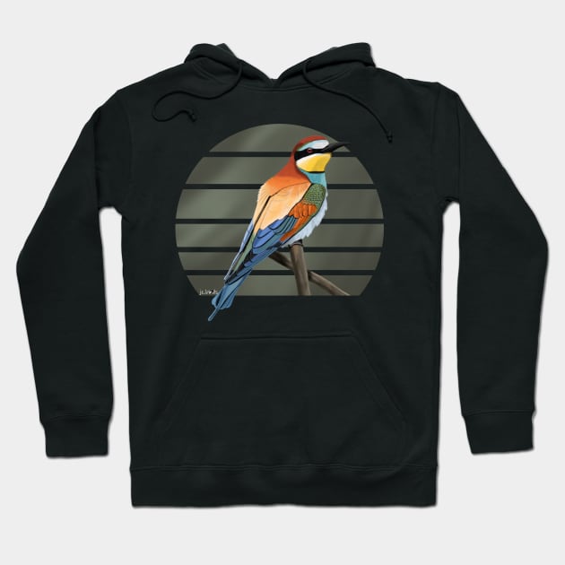 jz.birds Bee-Eater Bird Animal Design Illustration Hoodie by jzbirds